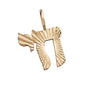 14kt Yellow Gold Fluted Chai Charm