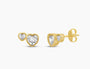 Double Bezel Heart Stud Earrings