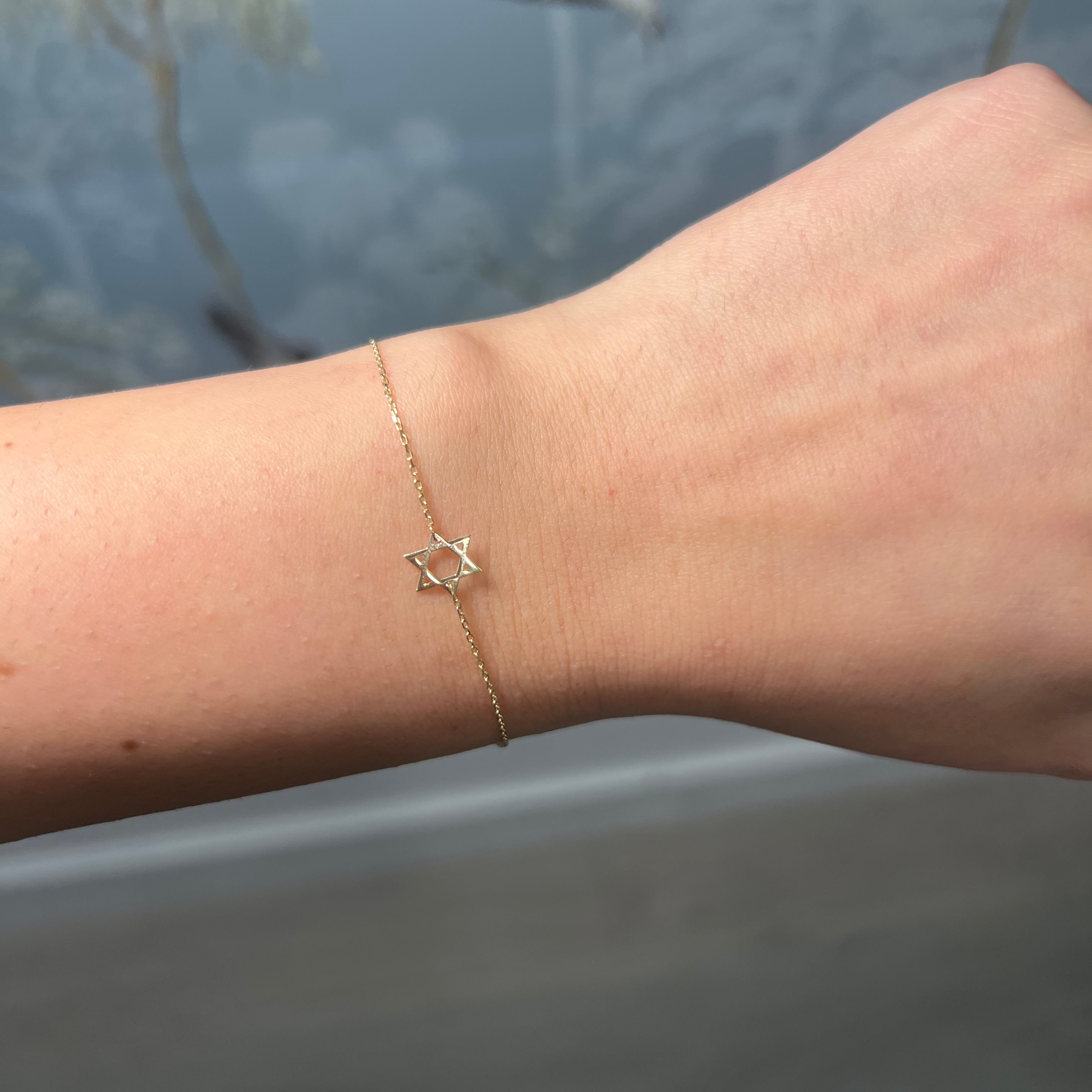 14k Yellow Gold Jewish Star Bracelet