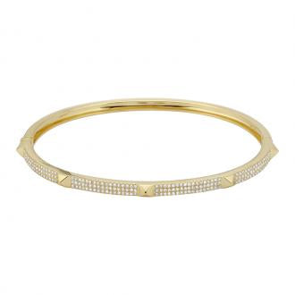 14k Gold Diamond Medium Pyramid Bangle