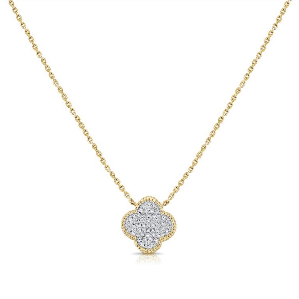 .28CT DIAMOND CLOVER PENDANT NECKLACE