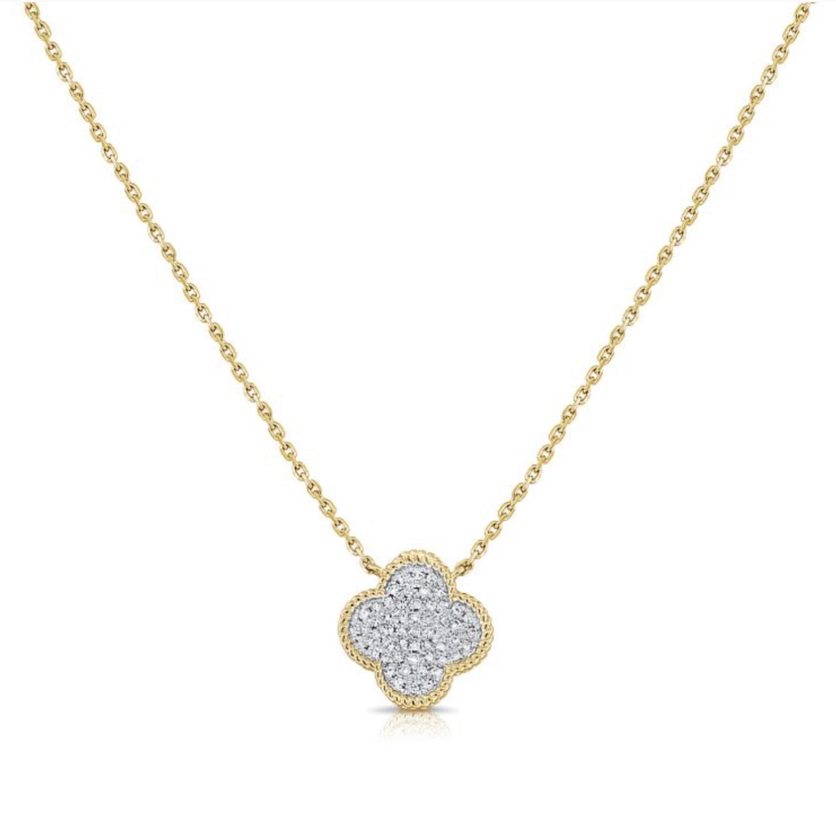 .28CT DIAMOND CLOVER PENDANT NECKLACE