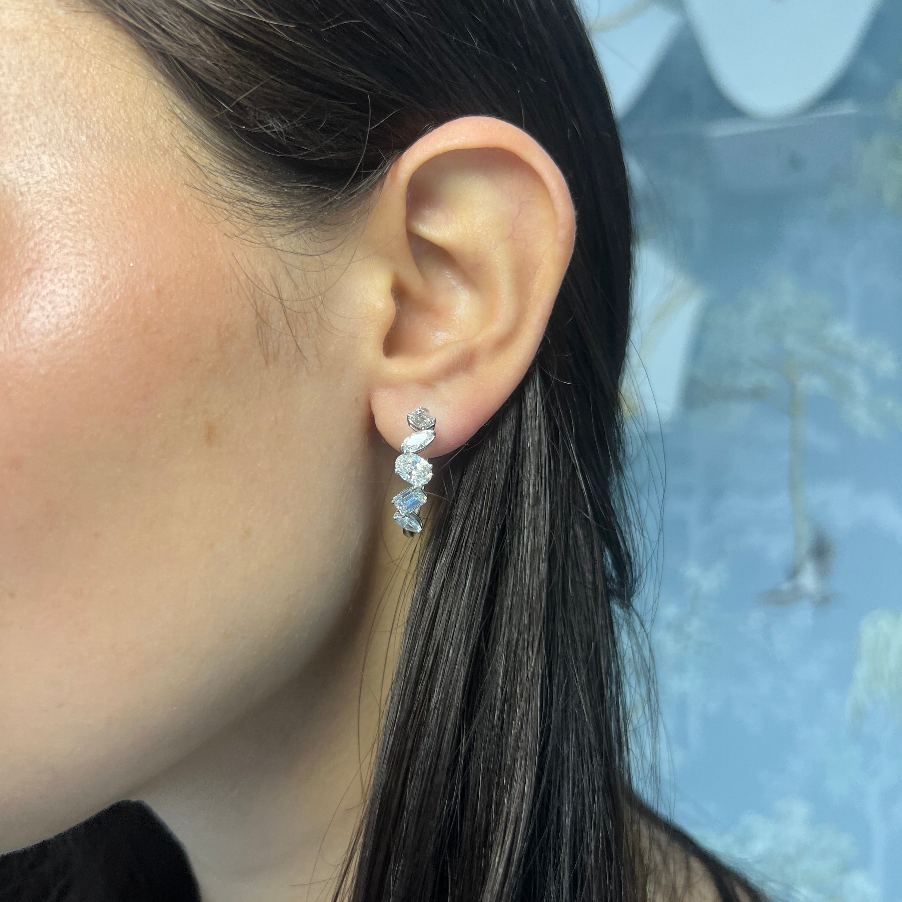 Lab Grown Mixed Shape Oval Hoops