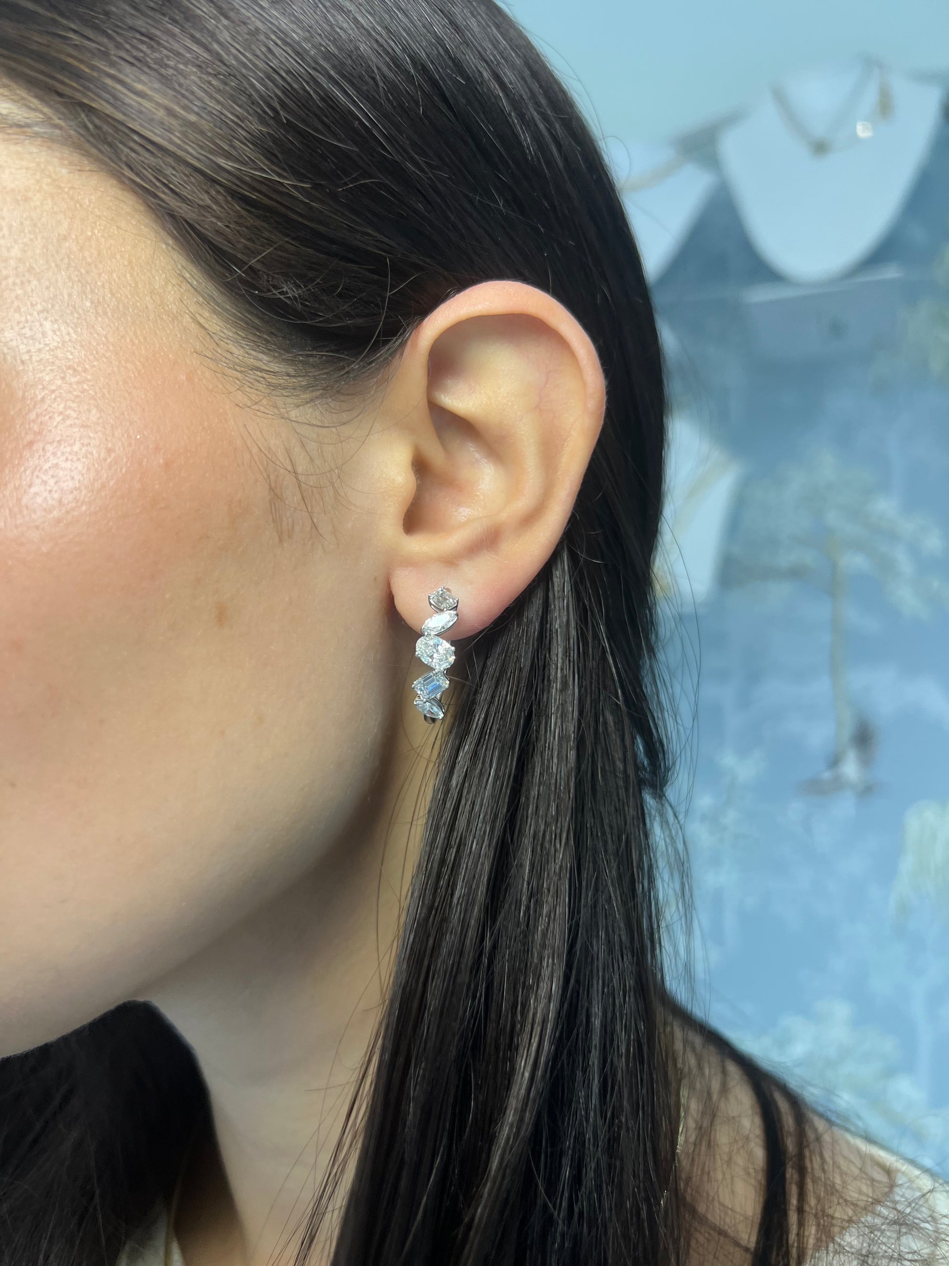 Lab Grown Mixed Shape Oval Hoops