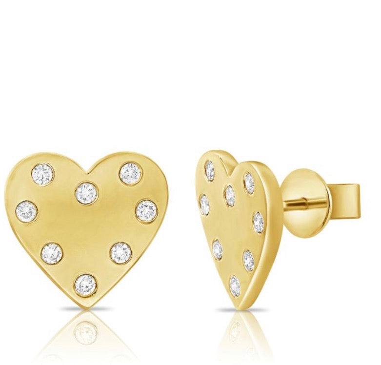 .25CT DIAMOND HEART STUD EARRINGS
