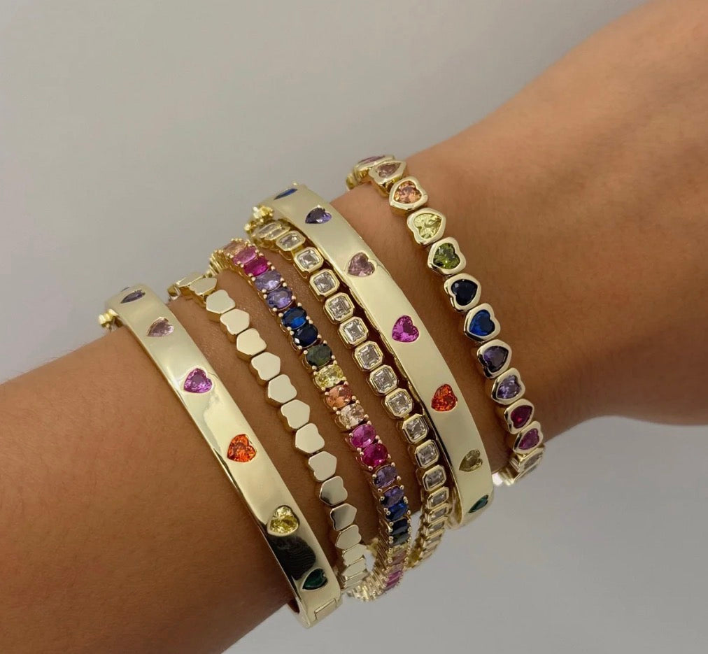 Rainbow Heart Bangle
