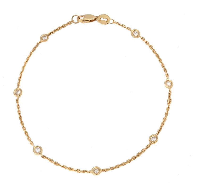 14k Gold Diamond by the Yard Bracelet