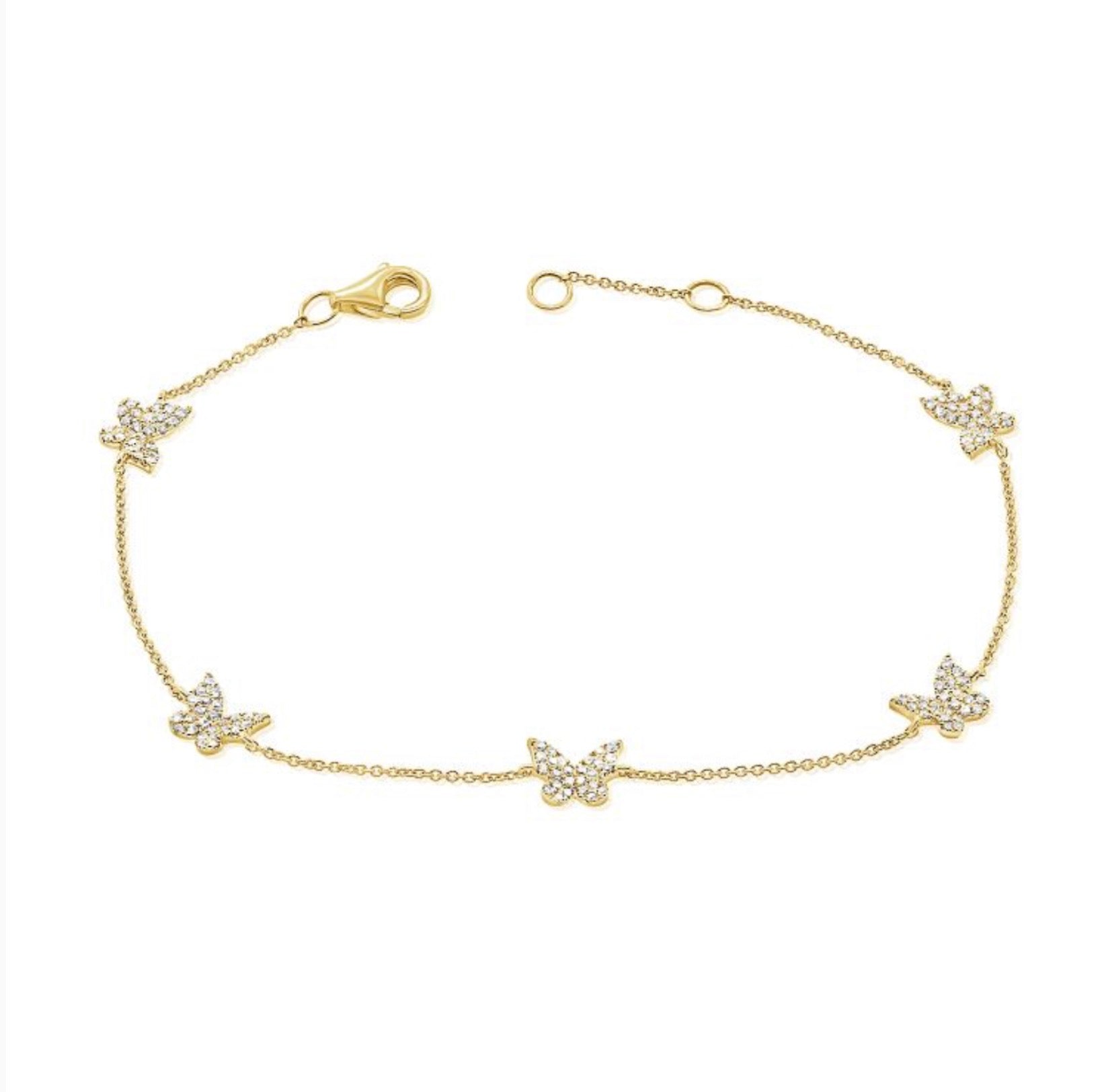 Diamond Butterfly Station Bracelet