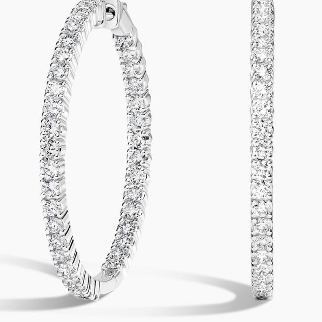 2.52ct 14k White Gold Lab Grown Diamond Hoops