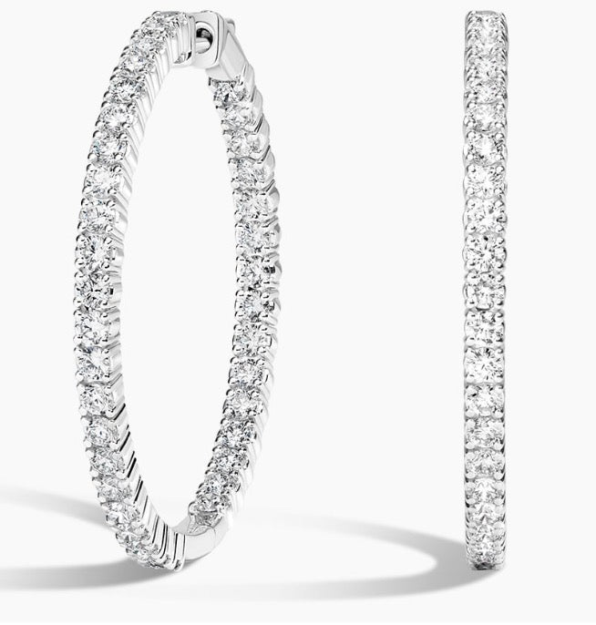 2.52ct 14k White Gold Lab Grown Diamond Hoops