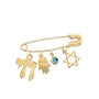 14K Gold Jewish Charms Baby Pin