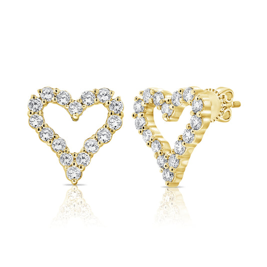 Open Heart Diamond Stud