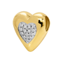14k Yellow Gold Diamond Heart Rondelle Charm
