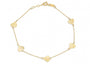 14k Yellow Gold 5 Heart Bracelet