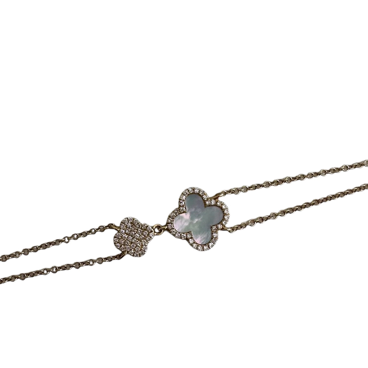 14k Double Clover Bracelet