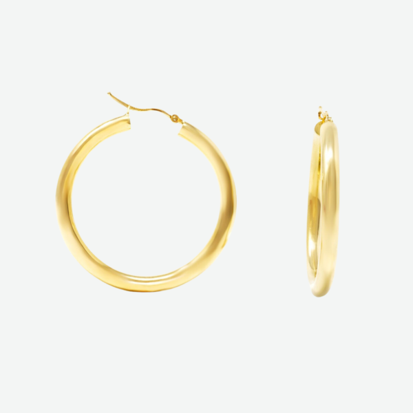 14k Yellow Gold 3/4 inch Hoop