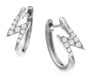 Diamond Lightning Bolt Huggie Earrings