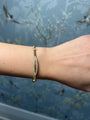 Yellow Gold Fluted and Diamond Bangle
