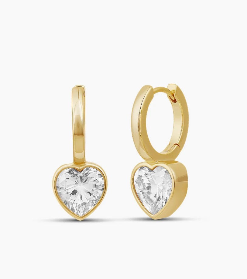 Heart CZ Huggies