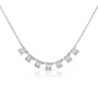 14K Gold Large Hanging Emerald Baguette Diamond Necklace