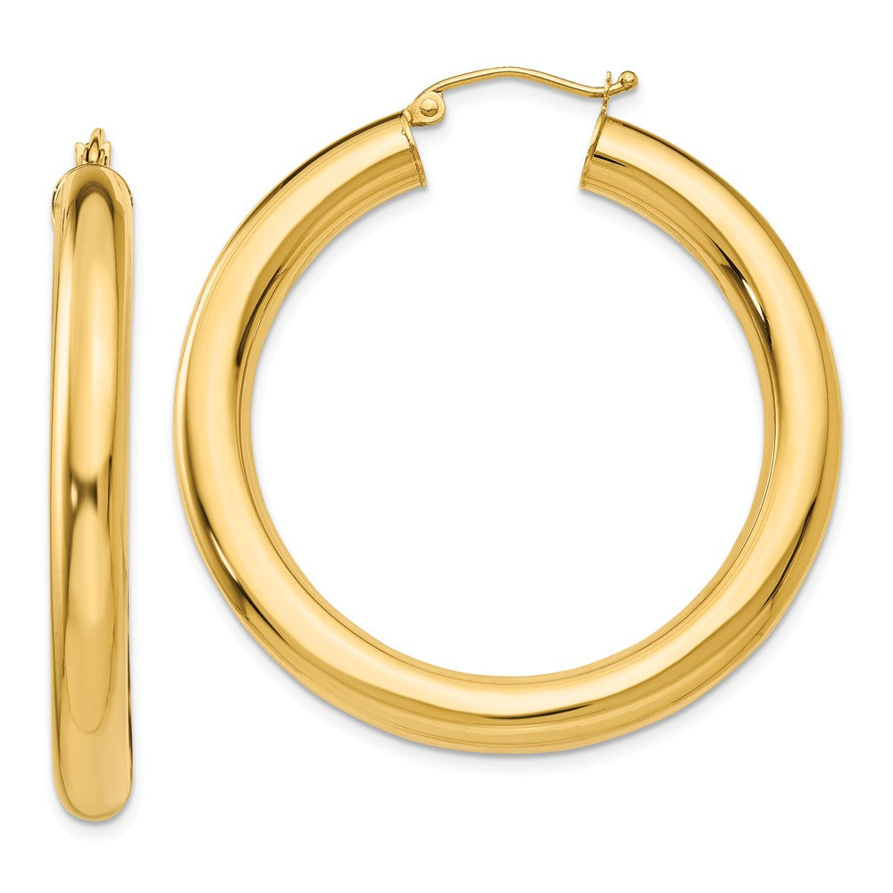 14k Yellow Gold 1 1/2 Inch Hoop