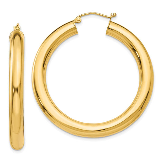 14k Yellow Gold 1 1/2 Inch Hoop