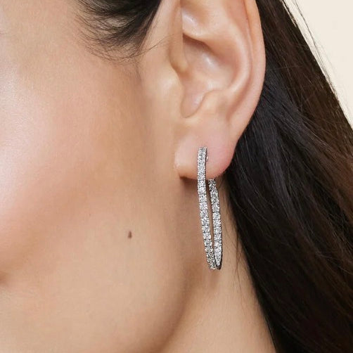 2.52ct 14k White Gold Lab Grown Diamond Hoops