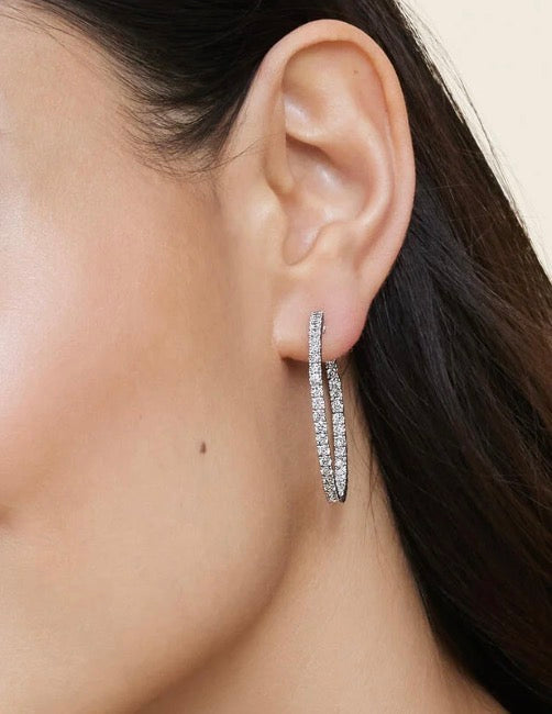 2.52ct 14k White Gold Lab Grown Diamond Hoops