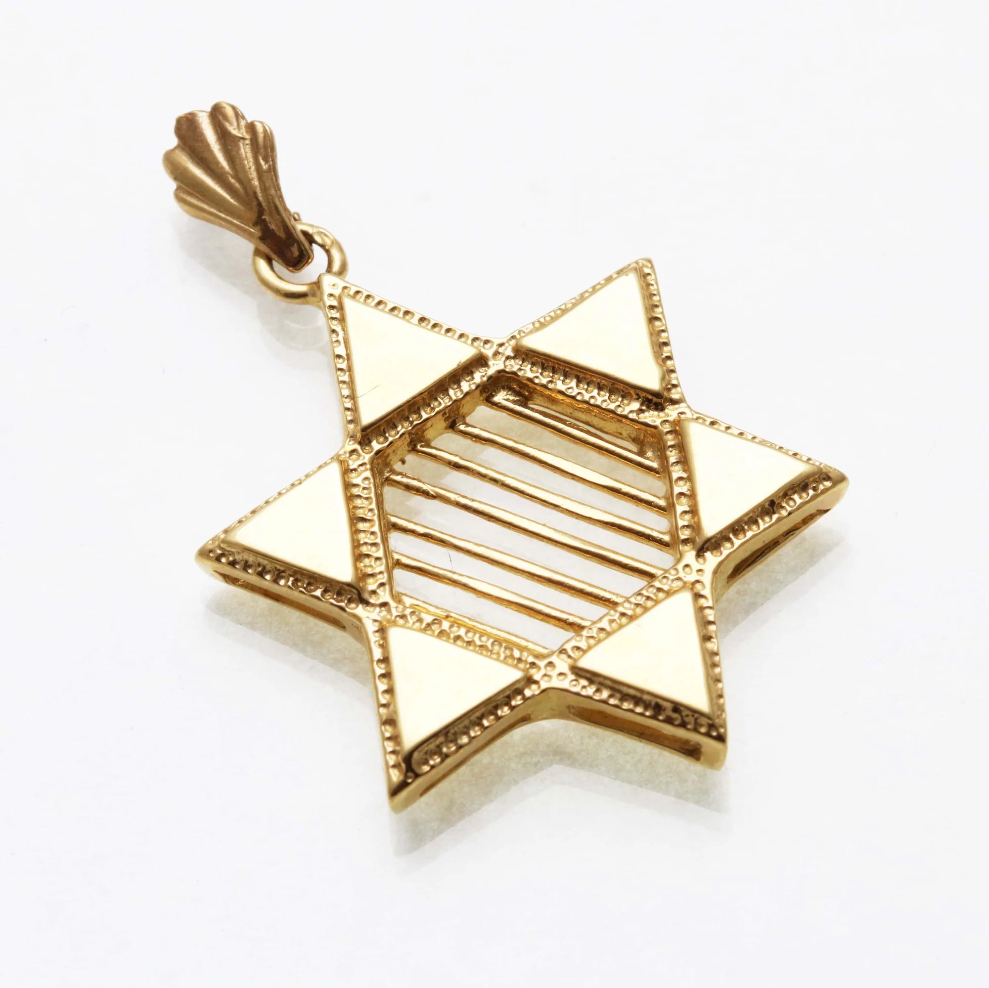 14k Yellow Gold Star of David Charm