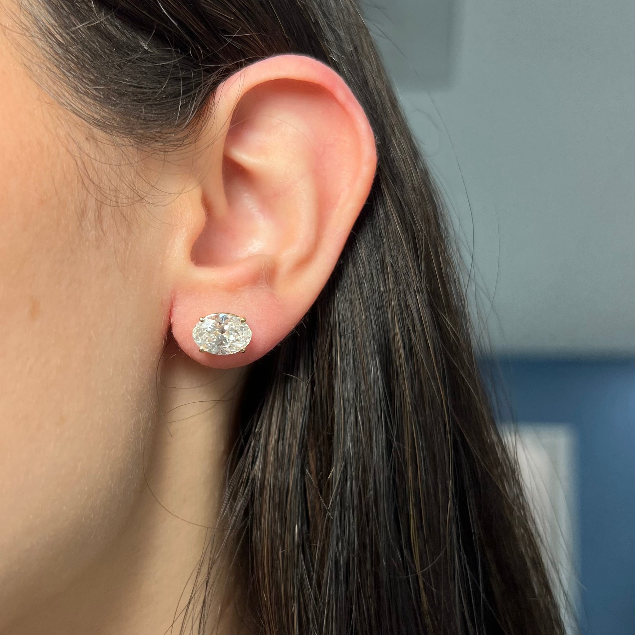 Lab Grown Oval Studs