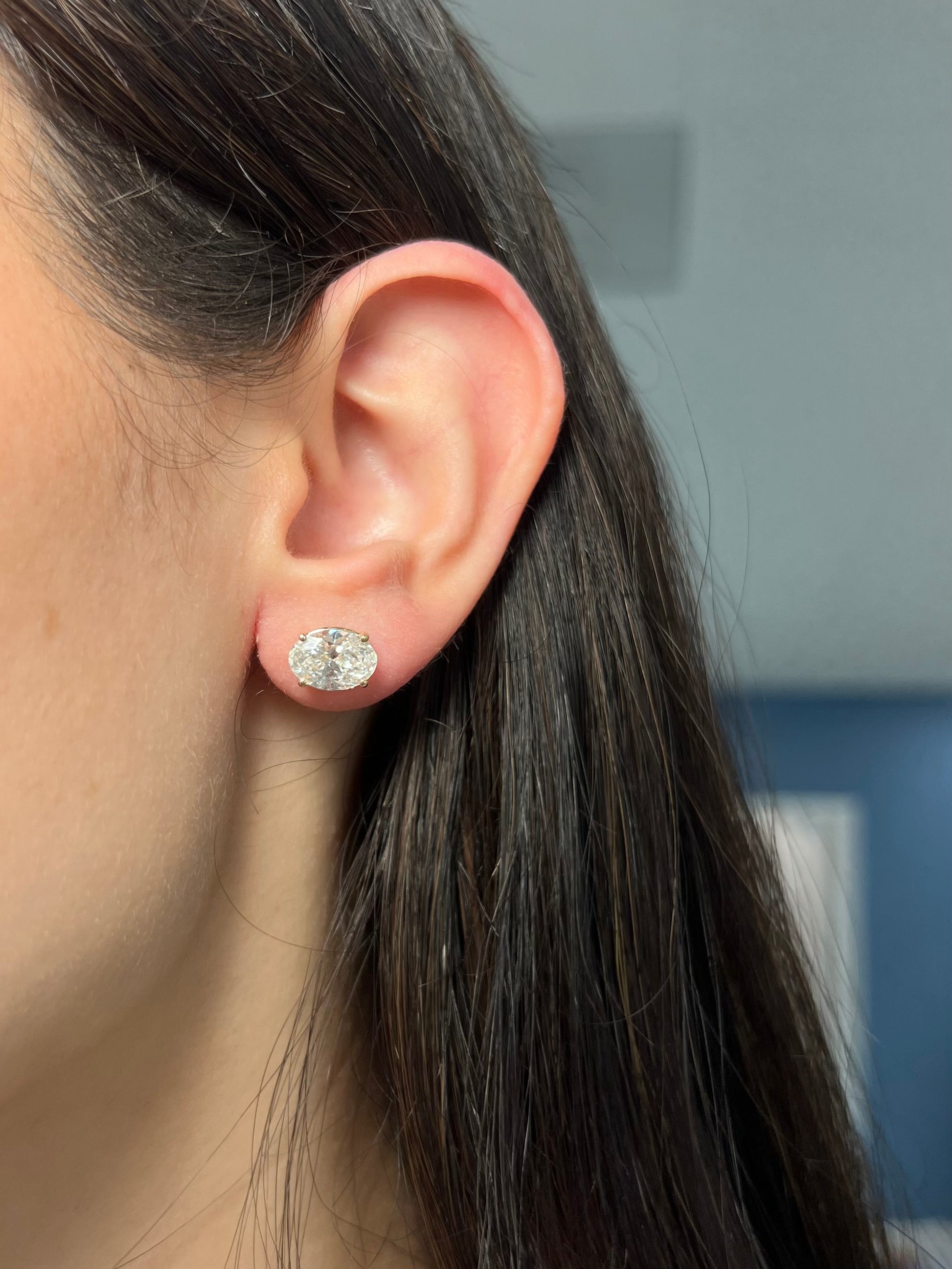 Lab Grown Oval Studs