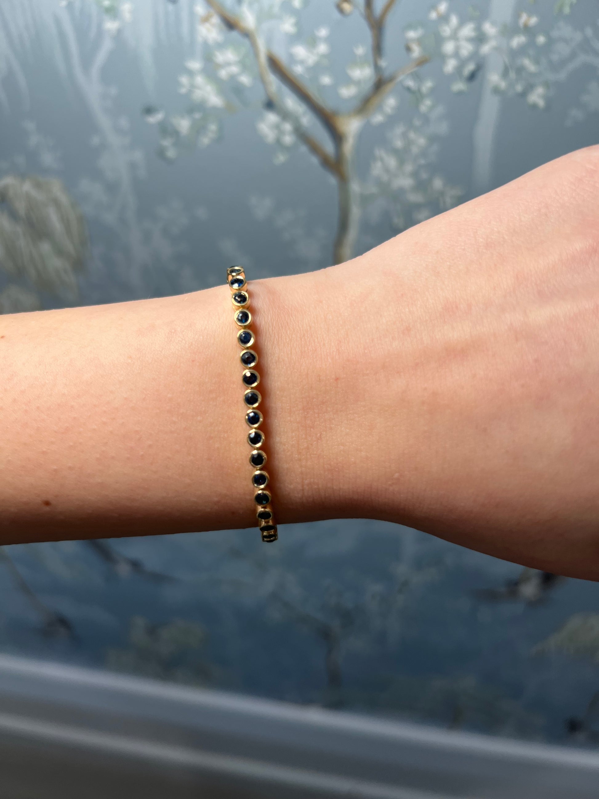 Sapphire Bezel Set Tennis Bracelet