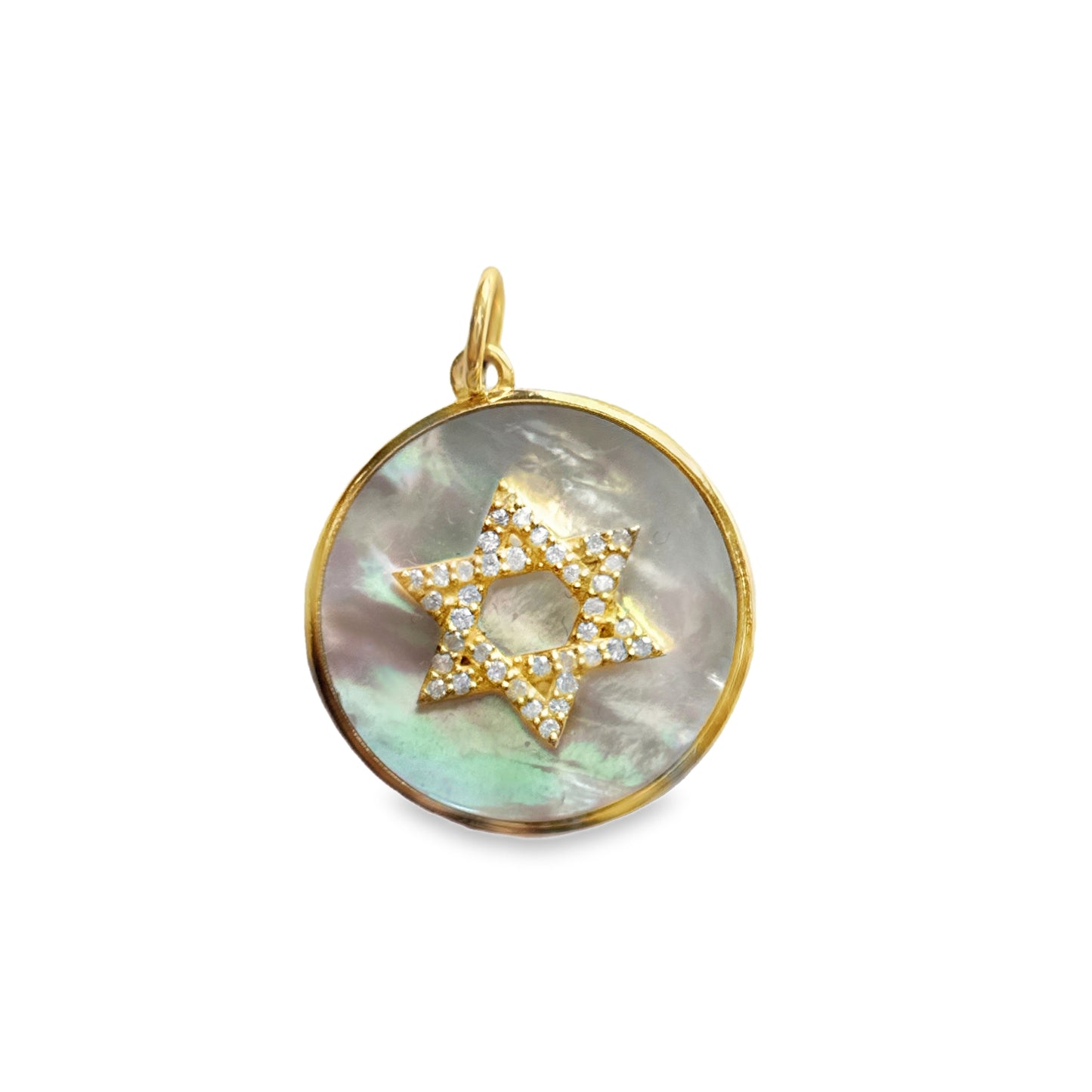 Mother of Pearl Star of David Charm