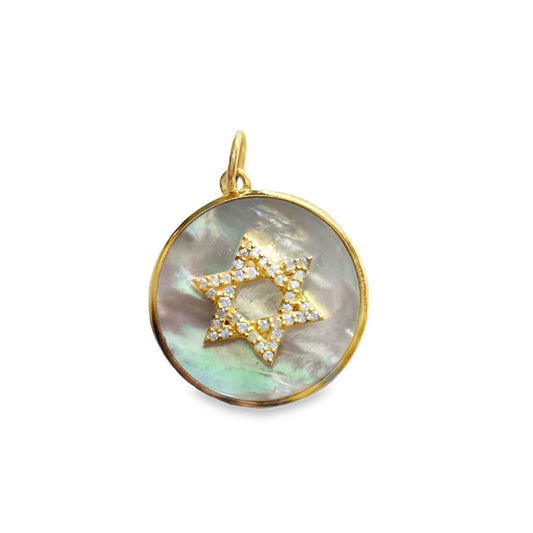Mother of Pearl Star of David Charm