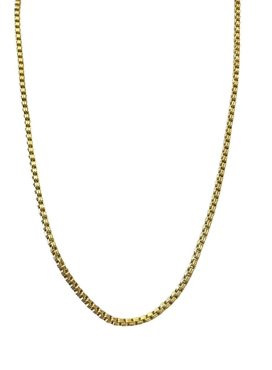 14k Yellow Gold Thin Box Chain Necklace