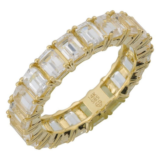 14k Yellow Gold White Topaz Ring