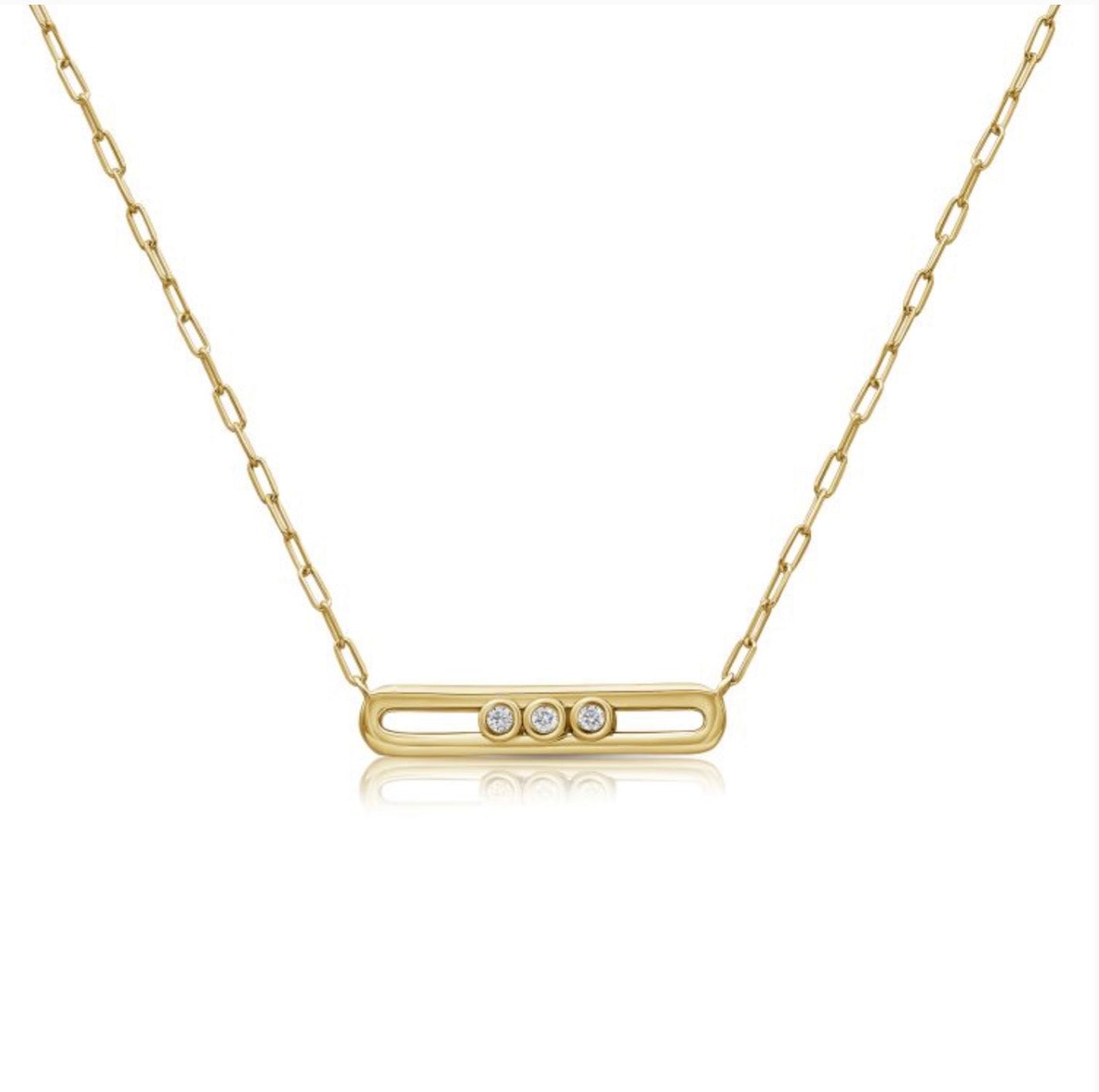 Sliding Diamond Bar Necklace