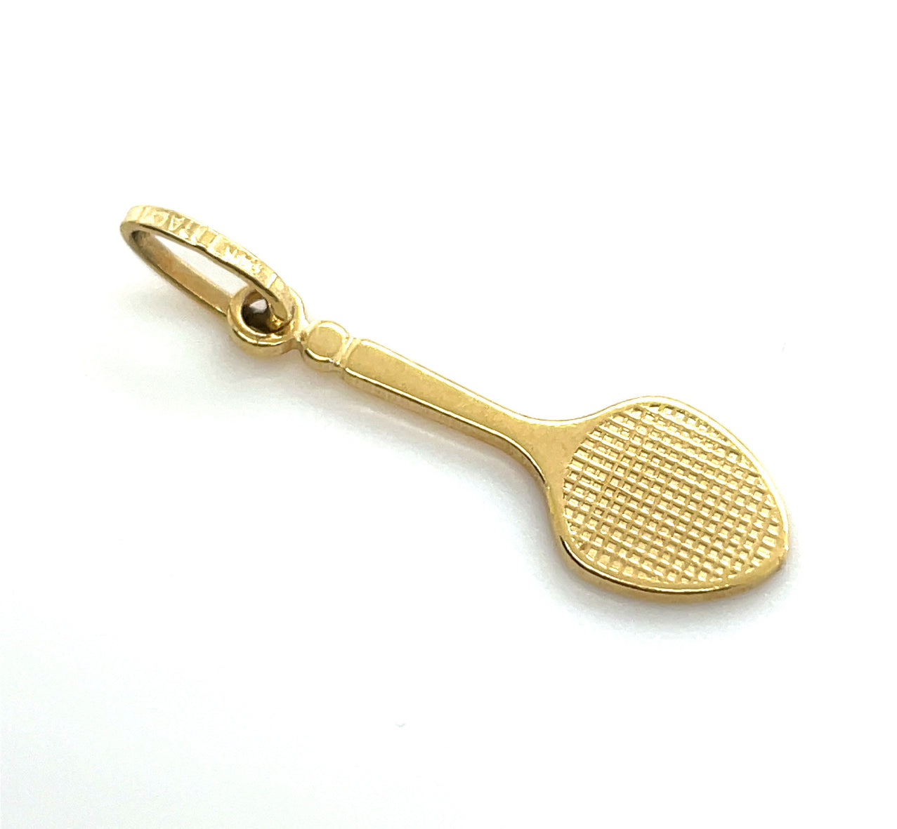 14k Yellow Gold Pickleball Racket Pendant