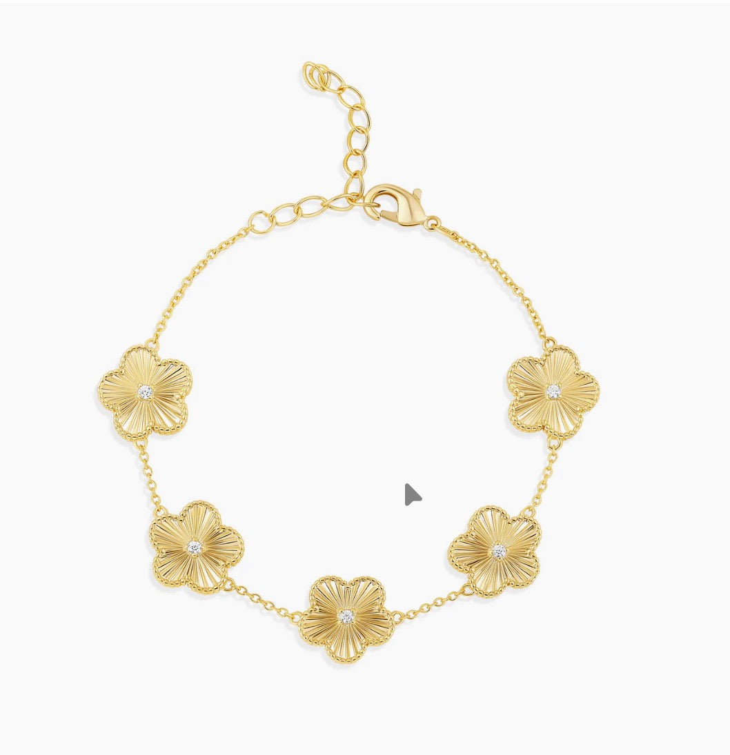 Yellow Gold Plated Clover Bracelet