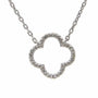 Sterling Silver Diamond Clover Necklace