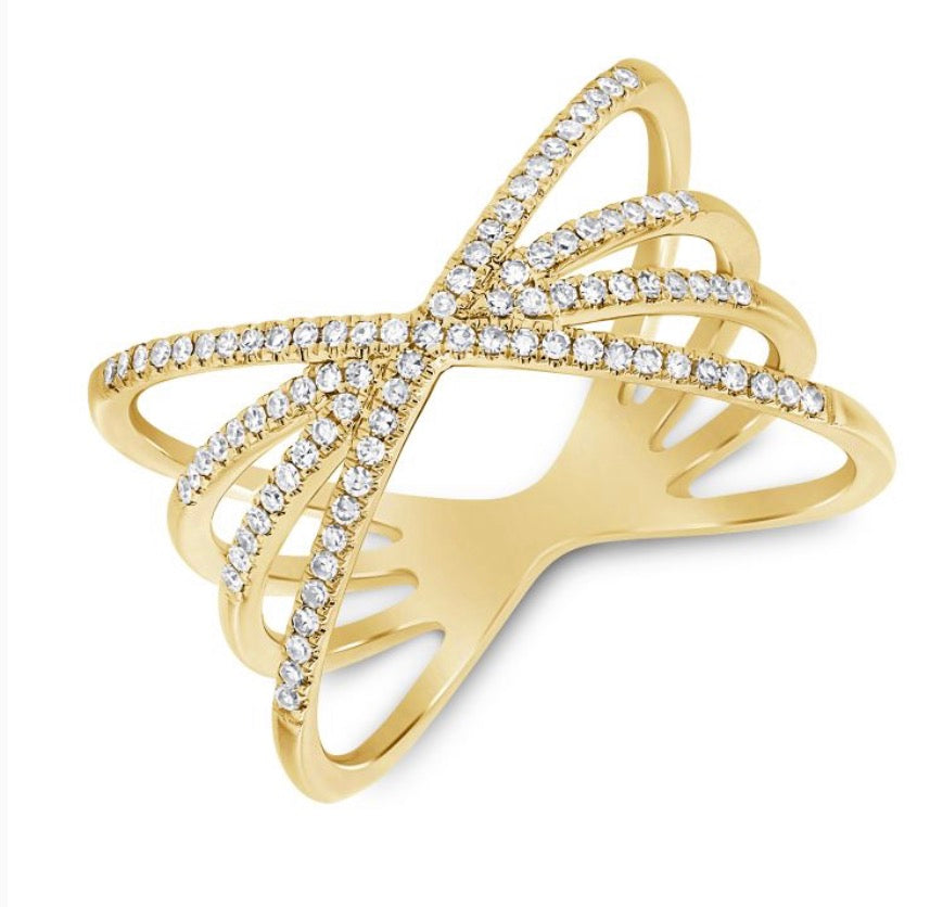 .30CT DIAMOND CROSSOVER RING