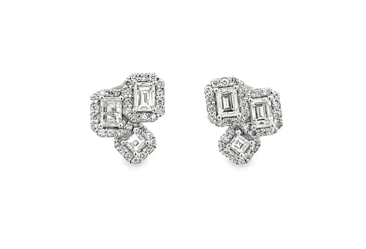 Diamond Square Cluster Studs