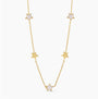 Yellow Gold Plated White and Solid Necklace