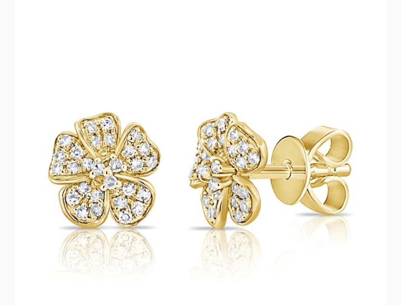 .21CT DIAMOND FLOWER STUD EARRINGS