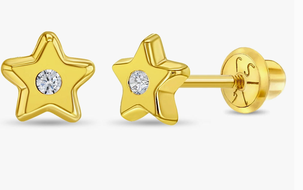 Gold Star Stud Earrings