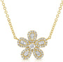 .34CT BAGUETTES AND DIAMOND FLOWER PENDANT NECKLACE