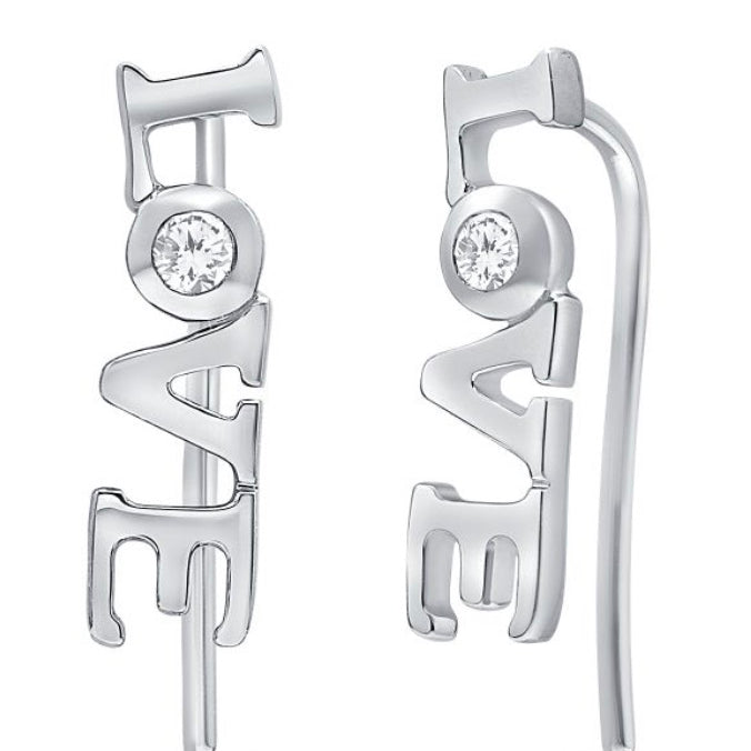 14k Gold Diamond Love Crawlers