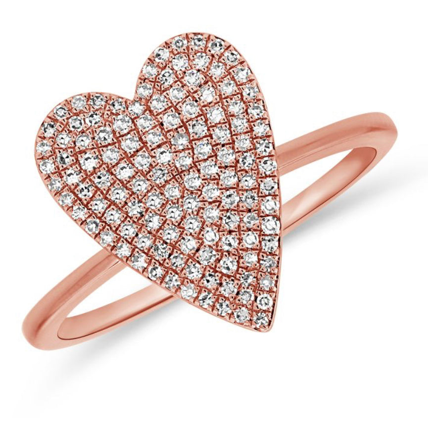 Rose Gold Large Heart Ring