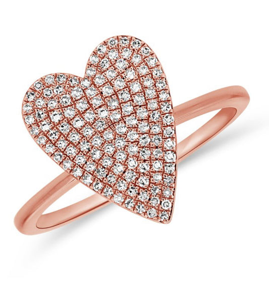 Rose Gold Large Heart Ring