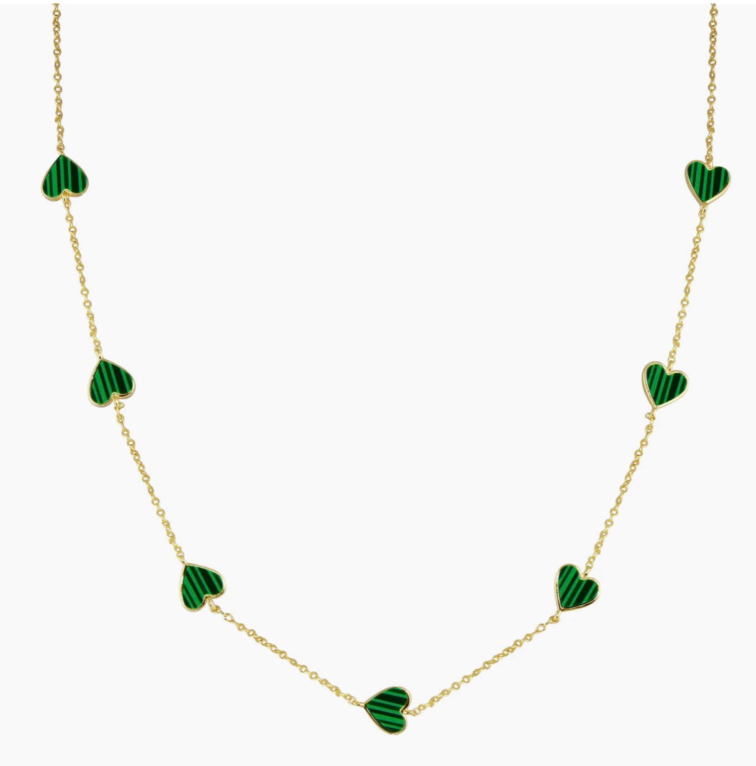 Multi Enamel Heart Necklace